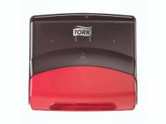 Tork 654008 Top-Pak dispenser W4 sort/rød 