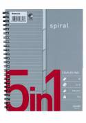 Kollegieblok Bantex m/spiral A5+ 5in1 linjeret 5x15ark