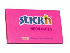 Notes Stick'N NEON rød 76x127mm 100blade