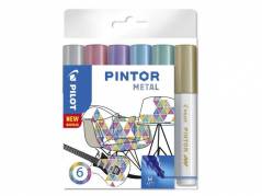 Marker Pilot Pintor assorteret medium Metal Mix 6stk/pak