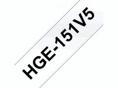 Labeltape Brother HGe-151V5 24mmx8m sort på klar 5stk/pak