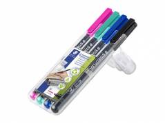 OHP-pen Lumocolor assorteret M 0,8-1mm 317 WP4-1 permanent 4stk/pak