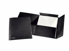 Elastikmappe 3-klap A4 sort