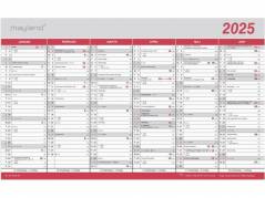 Kontorkalender Stor m/flagdage 2025 