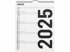 Familiekalender Black and white 5 kol. 2025 