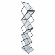 Brochure holder, Twinco, Twin Light 450x310x140mm A4 6 fag gulvmodel Z-shape, s&oslash;lv