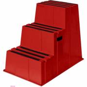 Sikkerhedstrin, Twinco Twin 890x585x730mm, 3 trin, r&oslash;d
