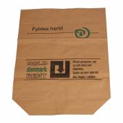 Papirs&aelig;k, 700 x 950 mm, sidefalset Papir + PE, LD-PE, limet, brun Hold Danmark Rent, pakke a 20 stk