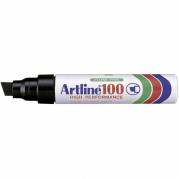 Marker, Artline, EK100, 7-12MM Skr&aring; spids, sort, 3210001
