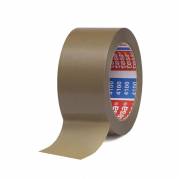 Pakketape, TESA 4100, rillet, 50 mm x 66.00 m, 65 &micro;m, kernediameter: 76 mm Rulle, PVC, Solvent, low noise, brun pakke a 6 ruller, palle a 2376 ruller