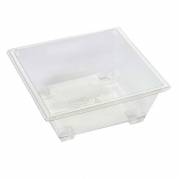 Plastbakke, Plus Pack Gourmet Express Rektangul&aelig;r kapacitet 585ml,141x141x55mm PET, transparent, karton a 400 stk F&oslash;devaregodkendt