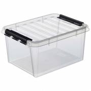 Plastkasse SmartStore, Classic transparent, 15L med l&aring;g , 400mm x 300mm x 190mm