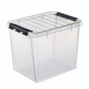 Plastkasse SmartStore, Classic transparent, 52L med l&aring;g , 500mm x 390mm x 410mm