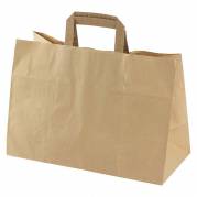 Papirb&aelig;repose, 350 x 170 x 245 mm flat bag, Papir, brun, pakke a 200 stk palle 30 pakker, palle a 30 kassees F&oslash;devaregodkendt