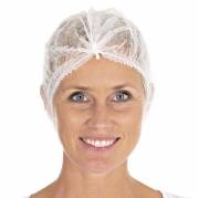 Engangs h&aring;rnet, Mop Cap on-size Non-woven, hvid, pakke a 1000 stk