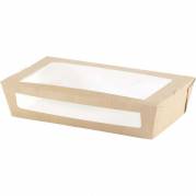 Salatbowle, Duni, W/Window 900 ml,120x200x45mm Pap, brun, pakke a 250 stk