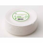 Tallerken Kaffe, Rund indvendig diameter 150.0 mm, Papir + PE hvid, komposterbar, pakke a 100 stk kasse a 20 pakker, palle a 30 kassees F&oslash;devaregodkendt