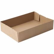 Kassebund, indre dim: 510 x 350 x 120 mm 1-lags,E-flute, 2.000 mm, FEFCO 0451 Testliner, brun, bundt a 25 stk palle a 60 bundter