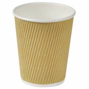 Kaffeb&aelig;ger, Papir + PE, brun, Natur Line 8 oz/240ml, karton a 500 stk palle 24 kartoner, Ripple wall F&oslash;devaregodkendt