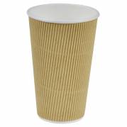 Kaffeb&aelig;ger, Papir + PE, brun, Natur Line 16oz/ 470ml, karton a 500 stk palle 20 kartoner, Ripple wall F&oslash;devaregodkendt