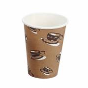 Kaffeb&aelig;ger, Papir + PE, brun, 12oz/340ml karton a 1000 stk, palle 15 kartoner Single wall, F&oslash;devaregodkendt
