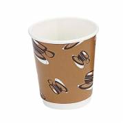 Kaffeb&aelig;ger, Papir + PE, brun, 8oz/240ml karton a 500 stk, Double wall F&oslash;devaregodkendt