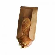 Papirpose med vindue, 140 x 310 mm flat film, Papir, brun, pakke a 250 stk F&oslash;devaregodkendt