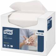 Papirh&aring;ndkl&aelig;der ark, Tork Premium Extra Soft, Soft Wash Cloth hvid 192mmx300mm, &aelig;ske a 1080 ark FSC Mix Credit