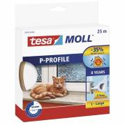 Beskyttelsesb&aring;nd, TESA Adhesive tape 9 mm x 25.00 m, samlet tykkelse 5500 &micro;m kernediameter: 76 mm, Rulle, EPDM Syntetisk gummi, hvid, kasse a 10 ruller palle a 300 ruller, T&aelig;tningsprofil