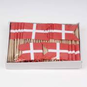 Flag, tr&aelig;, R&oslash;d og hvid, pakke a 144 stk F&oslash;devaregodkendt