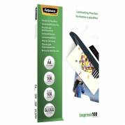 Lamineringslomme, Fellowes Premium 100&micro;m, Gloss 216x303mm transparent  pakke a 100 stk