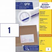 Universeletiket, Avery, 6135 210x148mm hvid, antal etiketter pr. ark : 1 pakke a 200 stk, FSC Mix Credit
