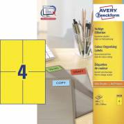Universeletiket, Avery, 3459 105x148mm gul, antal etiketter pr. ark : 4 pakke a 400 stk, FSC Mix Credit
