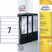Laseretiket, Avery, L4760, 1-BANET 192x38mm hvid, antal etiketter pr. ark : 7 pakke a 175 stk, FSC Mix Credit