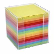 Kubus dispenser, BNT, assorteret Kul#rt 9,5x9cm, blok af 700 ark