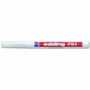 Paintmarker, Edding, PAINT 751, 1-2MM Rund spids, hvid, permanent