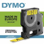 Labeltape, Dymo Labeltape, Type D1, 9mm x7.00m sort/gul