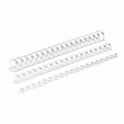 Spiralrygge, Fellowes, 21 ringe, Plast 12 hvid  pakke a 100 stk