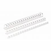 Spiralrygge, Fellowes, 21 ringe, Plast 22 hvid  pakke a 50 stk