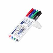 Whiteboardmarker, Staedtler Lumograph 301 WP4, 1-3MM, Rund spids, assorteret 301 WP4, S&aelig;t med 4 stk