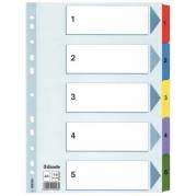 Register, Esselte Mylar, A4,210x297mm hvid kasse a 20 sets
