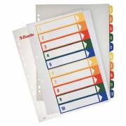 Register, Esselte, MAXI, A4,210x297mm hvid Pakke med 10 s&aelig;t