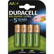 Batteri, Duracell 2400MAH, Recharge AA pakke a 4 stk