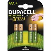 Batteri, Duracell 750MAH, Recharge AAA pakke a 4 stk