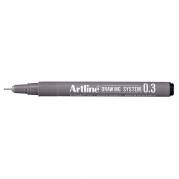 Drawingpen, Artline, EK233, 0,1-0,5MM sort