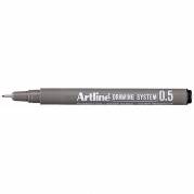 Drawingpen, Artline, EK235, 0,1-0,5MM sort, 3123501