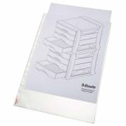 Plastlomme, Esselte transparent 85&micro;m, 297x420mm, plastik pakke a 10 stk