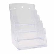 Brochure holder, BNT A5 4 rum til bord/v&aelig;g, transparent