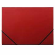 Elastikmappe, Q-Line DKF r&oslash;d, M/3 KLAPPER, 210x297mm Karton/elastik