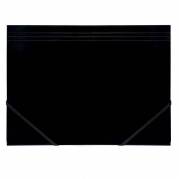 Elastikmappe, Q-Line DKF sort, M/3 KLAPPER, 210x297mm Karton/elastik